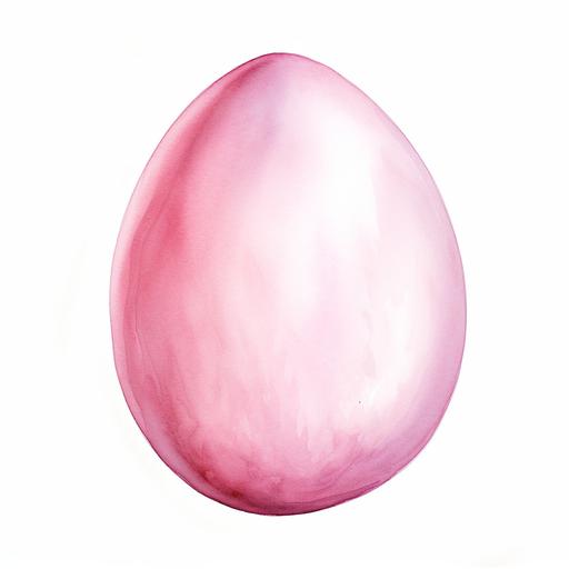 watercolor light pastel pink easter egg, on white background