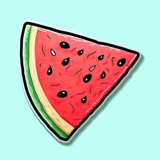 watermelon slice flat sticker