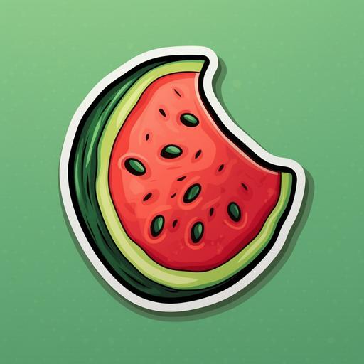 watermelon sticker design in cartoon style