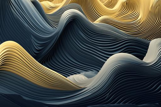 wave black and gold wallpaper i love ocean, in the style of striking digital surrealism, graceful lines, evgeni gordiets, paper sculptures, sense of quiet contemplation, detailed nature depictions, intricate imagery --ar 187:125