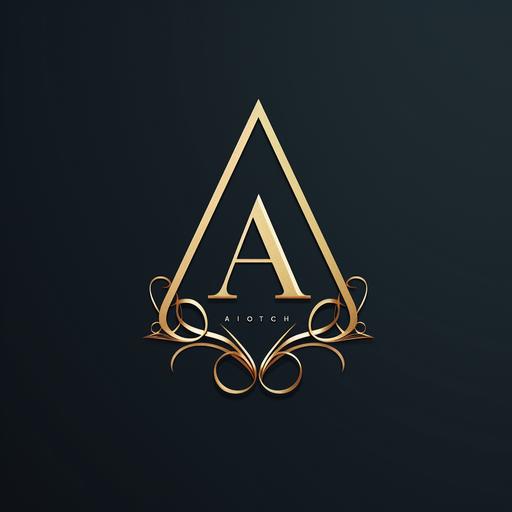 wedding monogram logo for letter A and A, royal and minimalist