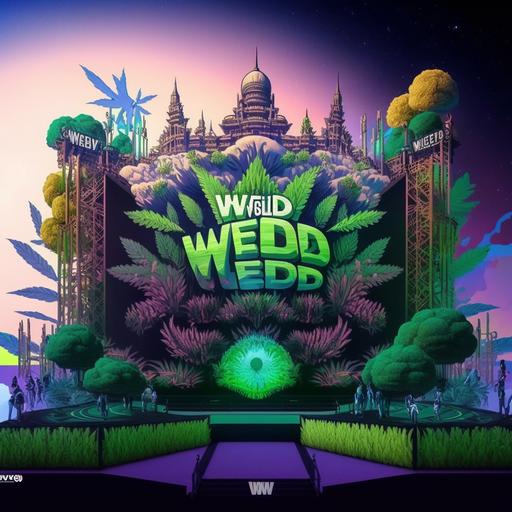weed world stage design big edm music festival --uplight