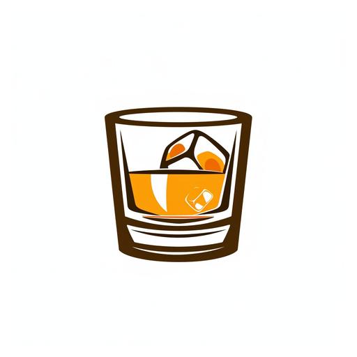 whisky glass logo, emblem, illustration,Paris Saint Germain football team logo style, yellow and gold color, white background