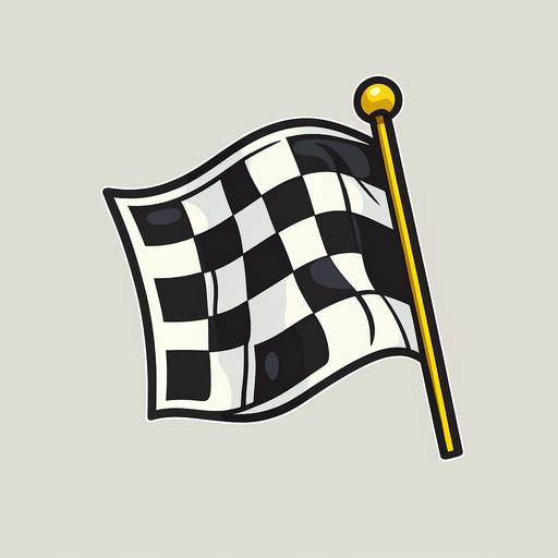 white background cartoon simplistic finish line flag