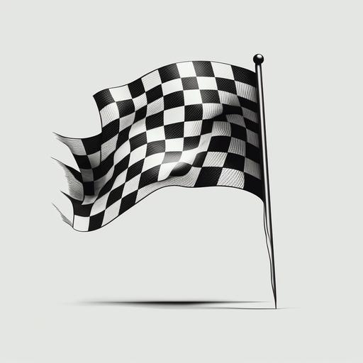 white background simplistic black line-art image of a finish line flag