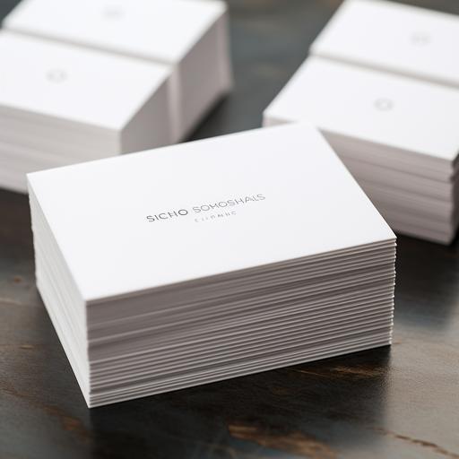 white business cards with suede soft texture in bright environment and shadowing