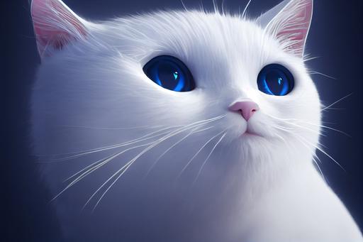 white cat, funny face, smiling, meme, realistic texture  oracle render  natural lighting, surreal --ar 16:9 --upbeta --test