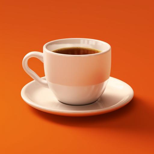 white coffee cup. Orange background. No texts and illustrations. --v 5 --q 2 --s 750