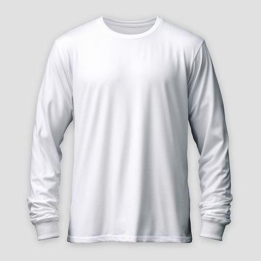 white long sleeve t-shirt on blank background, picture has blank transparent background, ar 4:3