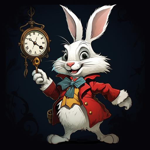 white rabbit Alice cartoon style --q 2 --s 250