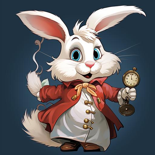 white rabbit Alice cartoon style --q 2 --s 250