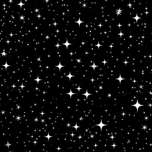 white random shape stars, black background, pattern, vector --tile
