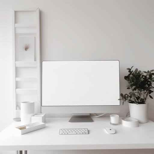 white screen desktop, design ui, white aesthetic --v 5.0