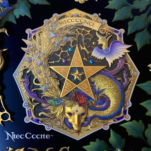 wicca stickers, naturecore, organic, ornate, insanely detailed, gilded --no hands fingers words letters labels watermarks --v 4