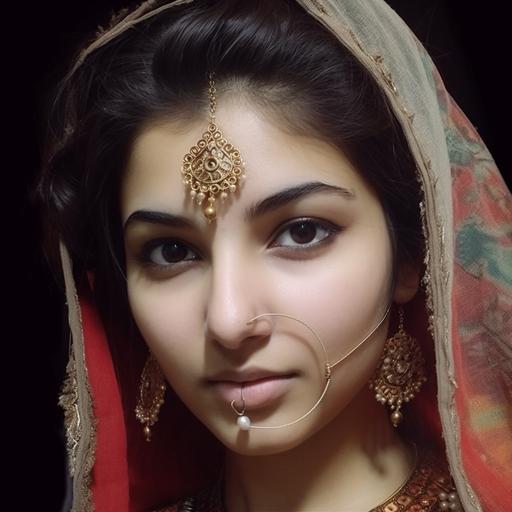 with indian nose ring, with indian nose pin