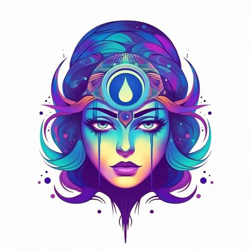 woman third eye opening purple and blue logo --s 750