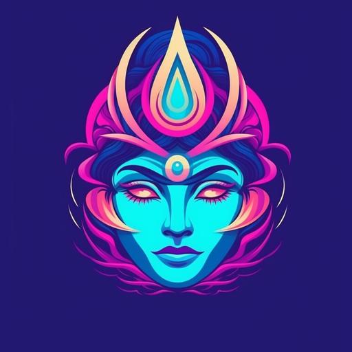 woman third eye opening purple and blue logo --s 750