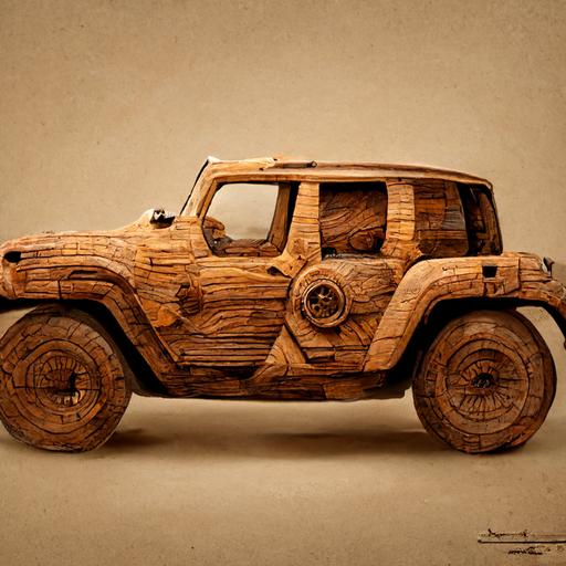 wooden jeep wrangler