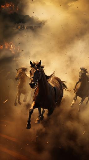 world Background, travel, aircraft, planet, champions horses, smoke and dust --ar 9:16