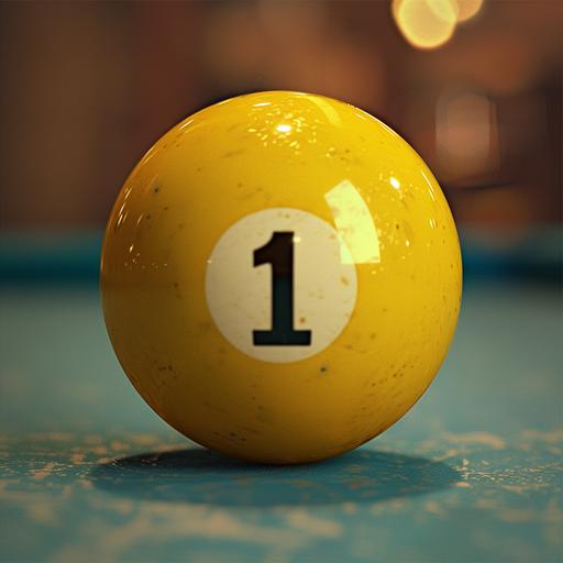 Yellow billiard ball number 1 --s 250 --v 6.0