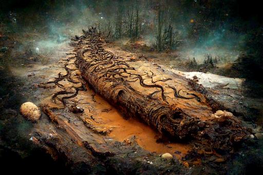 worm tracks in a decaying log , hyperdetailed with illusion of alien writing, earthy colors, woody feels --no DOF --ar 3:2 --q 3 --video