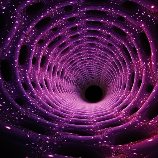 wormhole made of purple bubble honeycomb