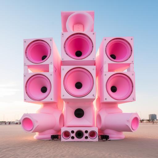 xl pink concert speakers covered