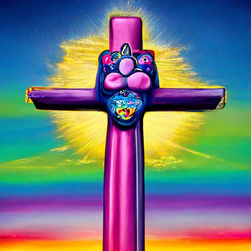 Lisa Frank draws Jesus on the cross