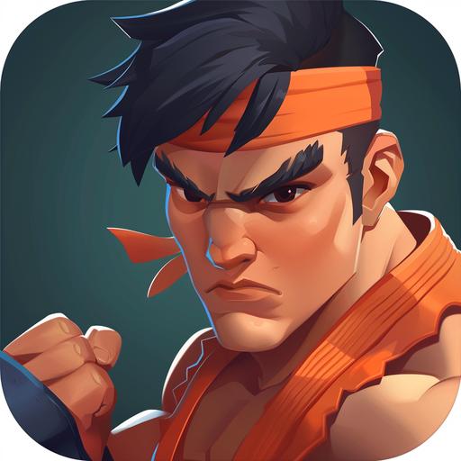 app icon for a cartoon stylised fighting game