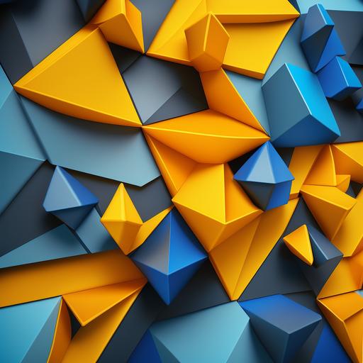 yellow and blue geometric wallpaper 4k