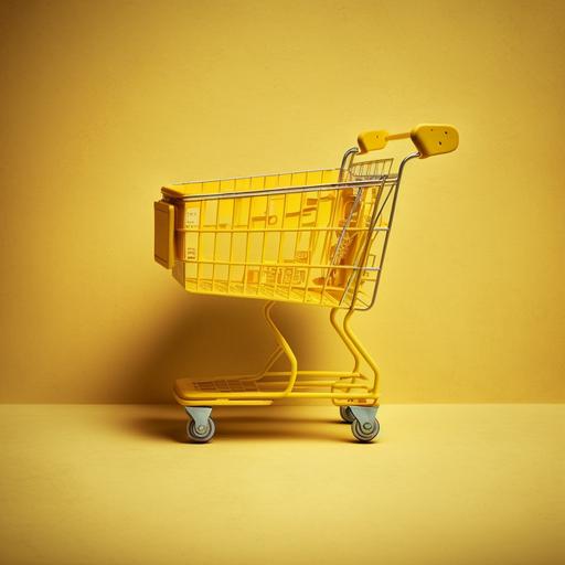 yellow shopping cart::4.4 --v 4 --s 750