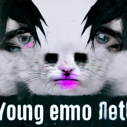 young emo meme cat playng games on PC meme aesthetic