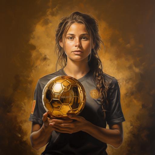 young female football player wins the balon d'or