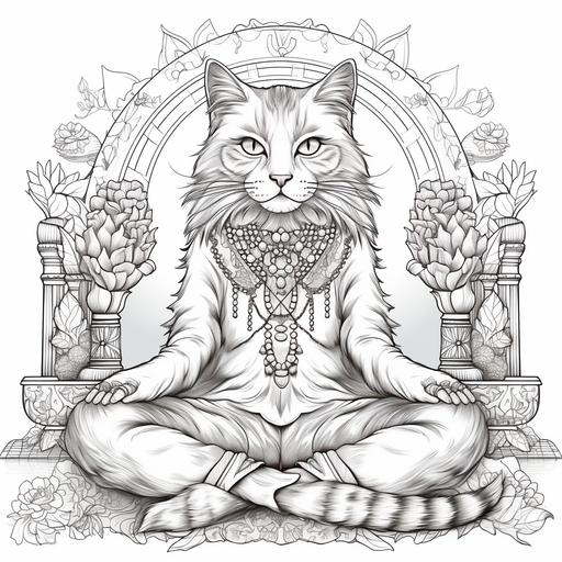 zentlage yoga cats coloring cards for adults