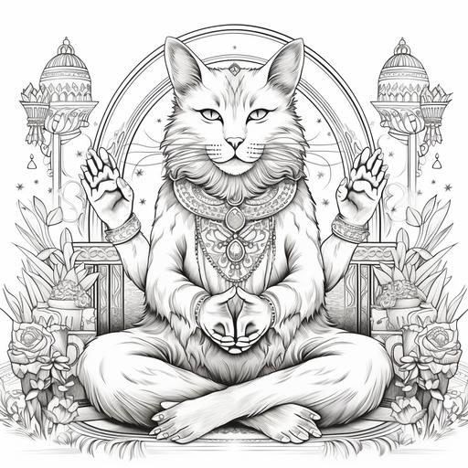 zentlage yoga cats coloring cards for adults