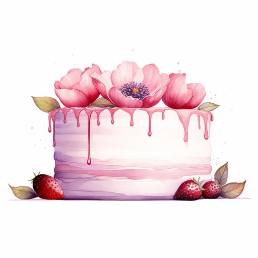 zoetrope cake, Watercolor pencil sketch isolated on white background --c 23