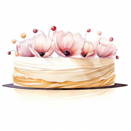 zoetrope cake, Watercolor pencil sketch isolated on white background --c 23